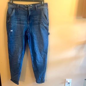 High rise cargo denim